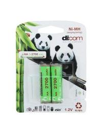 Аккумулятор AA - Dicom Panda 2700 mAh Ni-MH AA2700mAh (2 штуки)