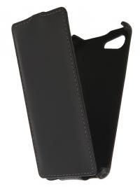 Аксессуар Чехол Ainy for Sony Xperia E3 кожаный Black