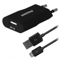 Зарядное устройство SmartBuy Satellite Combo USB + MicroUSB 1А SBP-2450 Black