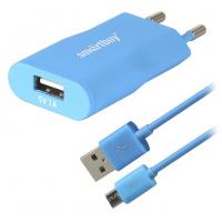 Зарядное устройство SmartBuy Satellite Combo USB + MicroUSB 1А SBP-2750 Blue