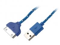 Аксессуар Konoos APPLE 30-pin для iPhone/iPod/iPad 1m KC-A1USB2nbl Blue