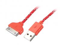 Аксессуар Konoos APPLE 30-pin для iPhone/iPod/iPad 1m KC-A1USB2nr Red