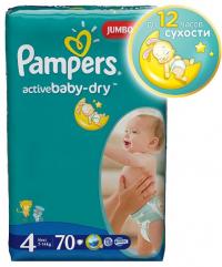 Подгузники Pampers Active Baby-Dry Maxi 7-14кг 70шт 4015400244769