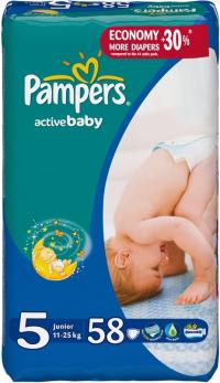 Подгузники Pampers Active Baby Junior / Sleep & Play 11-18кг 58шт 4015400203582