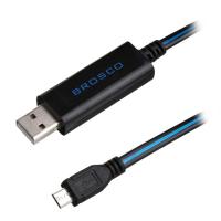 Аксессуар BROSCO USB - Micro USB Flashing Black-Blue