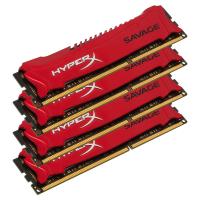 Модуль памти Kingston HyperX Savage DDR3 DIMM 2400MHz PC3-19200 CL11 - 32Gb KIT (4x8Gb) HX324C11SRK4/32