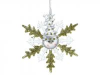 Новогодний сувенир Luazon Снежинка снеговик Gold 1077320