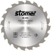 Диск Stomer SB-205 пильный, по дереву, 205x16mm, 20 зубьев