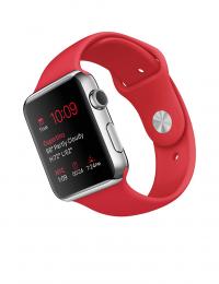 Умные часы APPLE Watch 42mm with Red Sport Band MLLE2RU/A