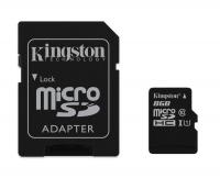 Карта памти 8Gb - Kingston Micro Secure Digital HC Class 10 UHS-I SDC10G2/8GB с переходником под SD