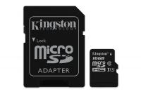 Карта памяти 16Gb - Kingston Micro Secure Digital HC Class 10 UHS-I SDC10G2/16GB с переходником под SD