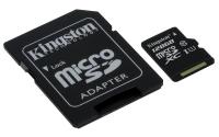 Карта памяти 128Gb - Kingston Micro Secure Digital XC Class 10 UHS-I SDC10G2/128GB с переходником под SD