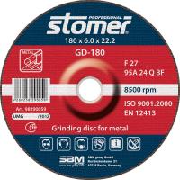 Диск Stomer GD-180 шлифовальный, по металлу 180x6.0x22.2mm