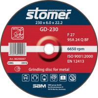 Диск Stomer GD-230 шлифовальный, по металлу 230x6.0x22.2mm