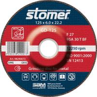 Диск Stomer GD-125 шлифовальный, по металлу 125x6.0x22.2mm