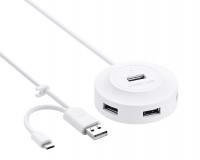 Хаб USB Ugreen USB 4 ports 0.8m White UG-20271