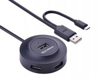 Хаб USB Ugreen USB 4 ports 0.8m Black UG-20278