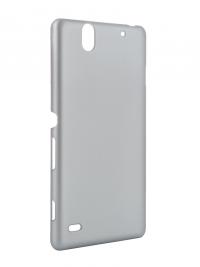 Аксессуар Чехол-накладка Sony Xperia C4 BROSCO пластиковый Silver C4-SOFTTOUCH-SILVER