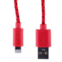 Аксессуар Glossar USB A - APPLE Lightning CORD-1 Red 33944