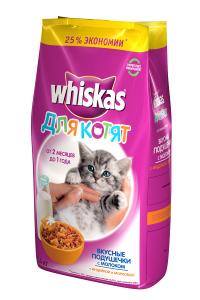Корм Whiskas Подушечки молочные индейка / морковь 1.9kg 10116816