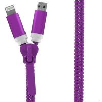 Аксессуар Krutoff USB - MicroUSB + Lightning для iPhone 5/6 Purple 14182