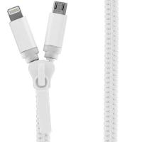 Аксессуар Krutoff USB - MicroUSB + Lightning для iPhone 5/6 White 14181