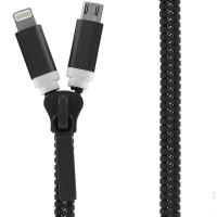 Аксессуар Krutoff USB - MicroUSB + Lightning для iPhone 5/6 Black 14180