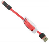 Аксессуар Krutoff USB - MicroUSB + Lightning для iPhone 5/6 Red 14153