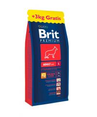 Корм Brit Premium Adult L 15kg+3kg 132396