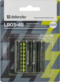 Батарейка AAA - Defender Alkaline LR03-4B (4 штуки) 56002