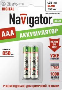 Аккумулятор AAA - Navigator 94 784 850 mAh Ni-MH RTU (2 штуки)