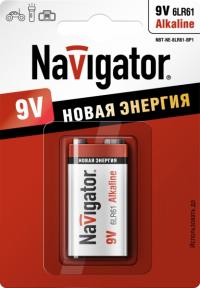 Батарейка КРОНА Navigator Alkaline 94 756 6LR61-1BL (1 штука)
