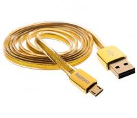 Аксессуар Remax USB - MicroUSB 1m Gold 14426