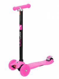 Самокат Y-SCOO Maxi Shine A20 Pink со светящими колесами