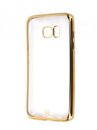 Аксессуар Чехол Samsung Galaxy S7 Edge Celly Laser Transparent-Gold BCLS7EGD