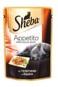 Корм Sheba Appetito Телятина/Язык 85g для кошек 10139820