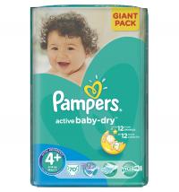 Подгузники Pampers Active Baby-Dry Maxi+ 9-16кг 70шт 4015400736325