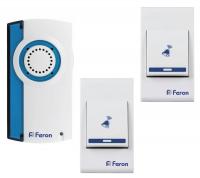 Звонок дверной Feron E-371 White Blue беспроводной