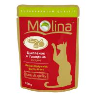 Корм Molina Цыпленок и говядина в соусе 100g для кошек 1112