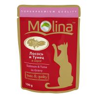 Корм Molina Лосось и тунец в соусе 100g для кошек 1099