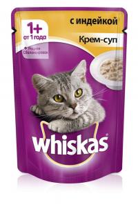 Корм Whiskas Пауч Крем-суп с индейкой 85g для кошек 10156267/10151097