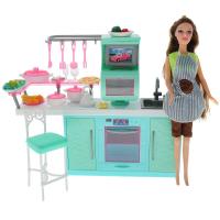 Кукла 1Toy Красотка набор мебели с куклой, кухня Т54500