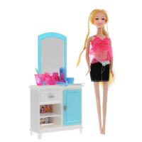 Кукла 1Toy Красотка набор мебели с куклой, туалетный столик Т54490