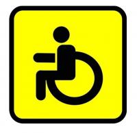 Наклейка на авто Знак Инвалид 15х15см - двухсторонняя 00253