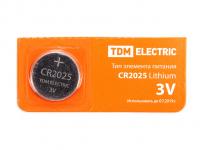 Батарейка CR2025 - TDM-Electric Lithium 3V BP-5 SQ1702-0028 (1 штука)