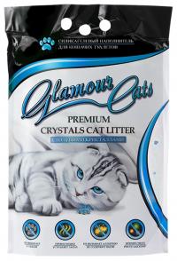Наполнитель Glamour Cats С голубыми кристаллами, антибактериальный 3.8L