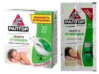 Средство защиты от комаров РАПТОР Комплект прибор + жидкость 30 ночей + 10 пластин