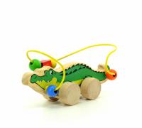 Игрушка Мир деревянных игрушек Лабиринт-каталка Крокодил Д362