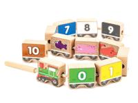 Игрушка Мир деревянных игрушек Паровозик шнуровка-цифры 12 дет. Д401