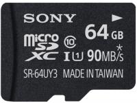 Карта памяти 64Gb - Sony micro SDXC UHS-1 Class 10 SR64UY3AT с переходником под SD